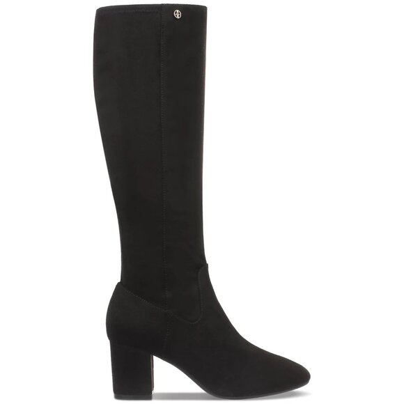 Giani Bernini Maylynee Faux Suede Knee High Block Heel Boots Black 9 MSRP $129 - Picture 1 of 1